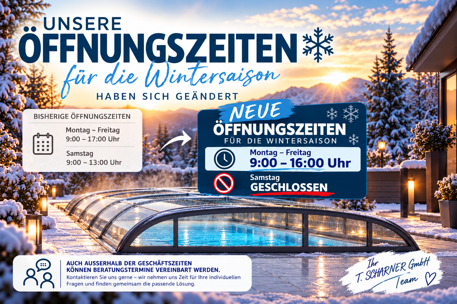 Winterliche �ffnungszeiten am Poolparadies